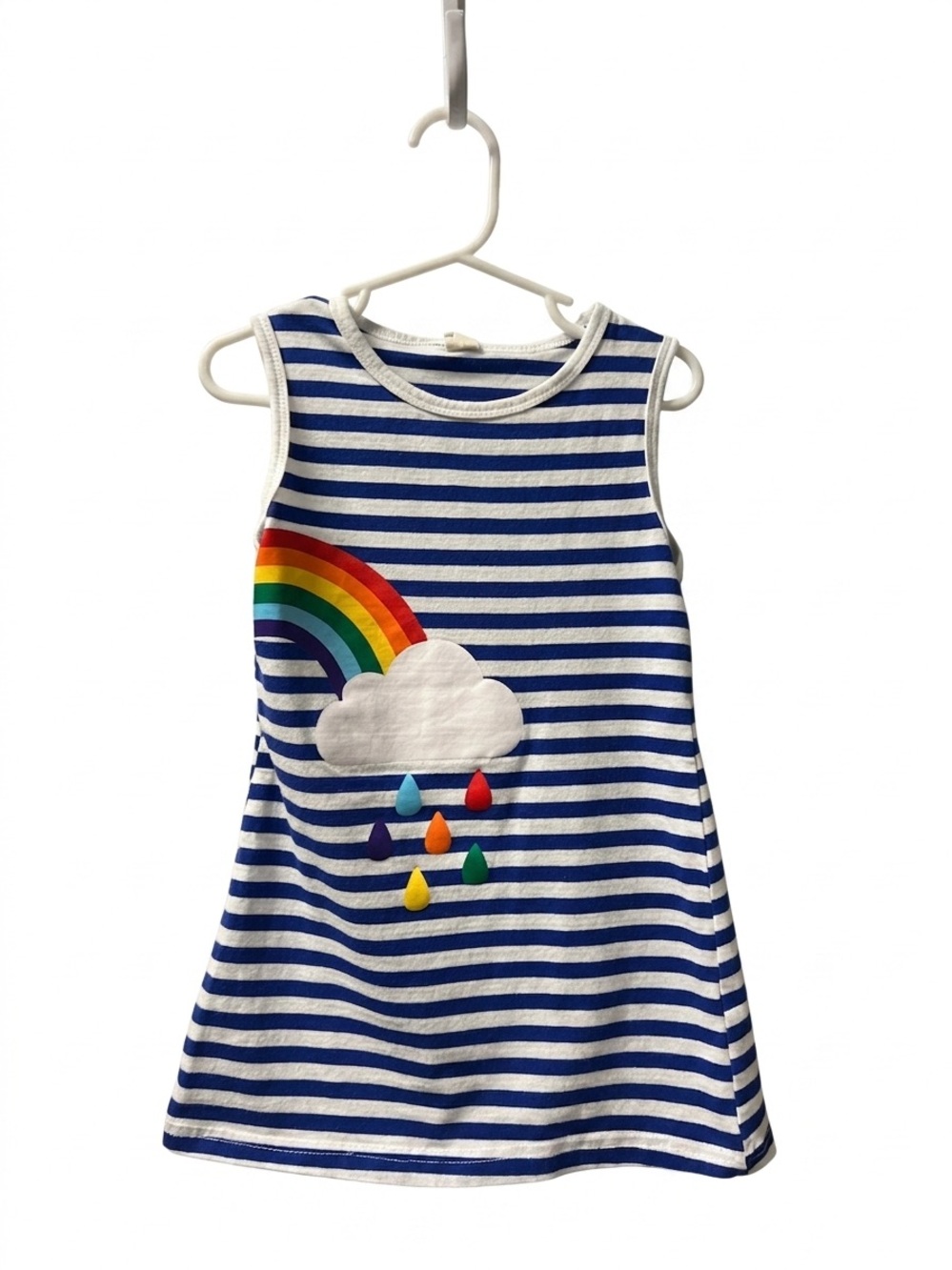 Girl’s Striped Rainbow Sundress (Size 140)